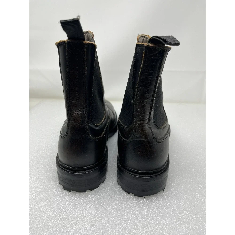 AllSaints Mens 11 Leather Chelsea Boots Dark Brown Lug Sole Distressed 01-11-94